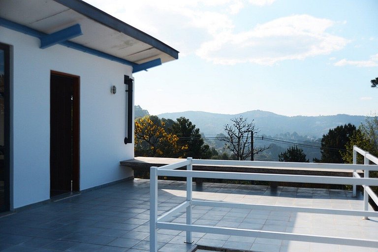 Architect's house with view, garden and fireplace
