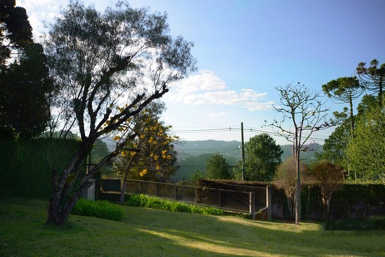 Architect's house with view, garden and fireplace
