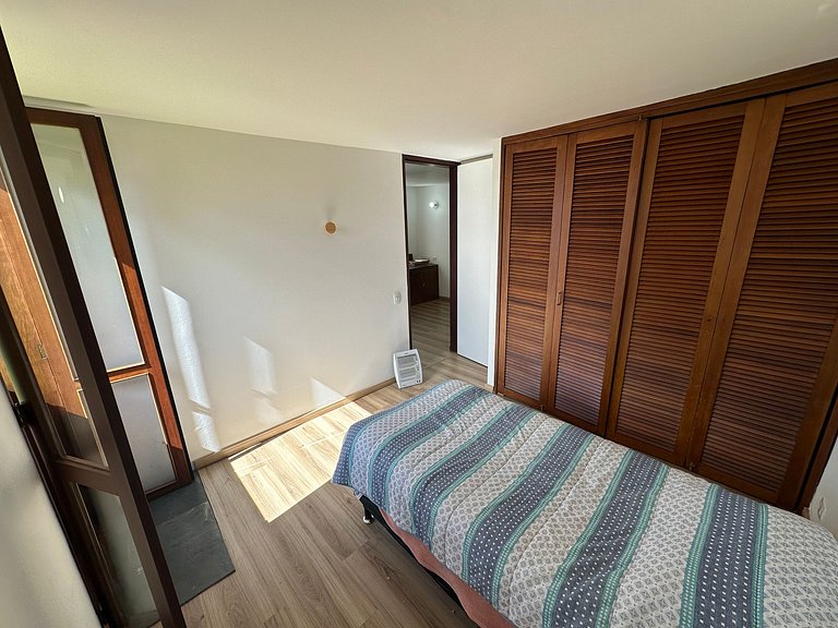 Architect's house with view, garden and fireplace