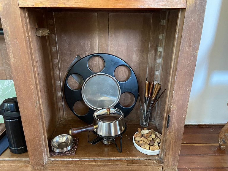 Architect's house with view, garden and fireplace