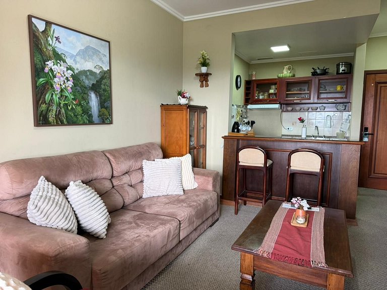 Flat with Fireplace and Sunset View