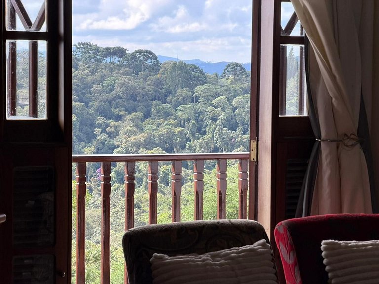 Flat com Lareira e Vista Pôr do Sol