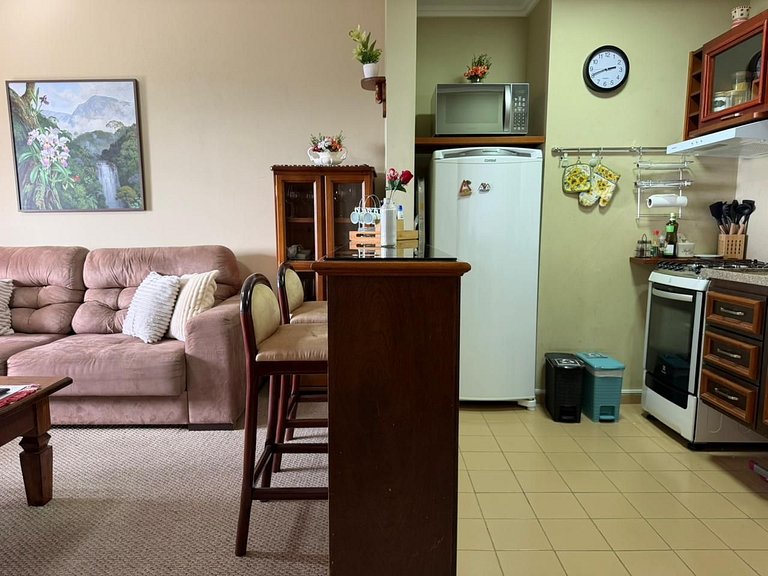 Apartamento com lareira y vista al atardecer