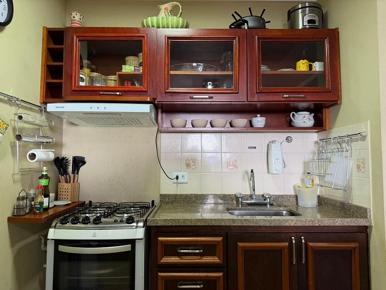 Apartamento com lareira y vista al atardecer