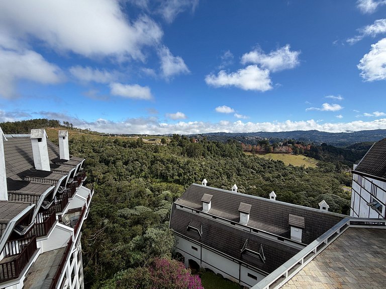 Chimenea, cocina completa y vista increíble